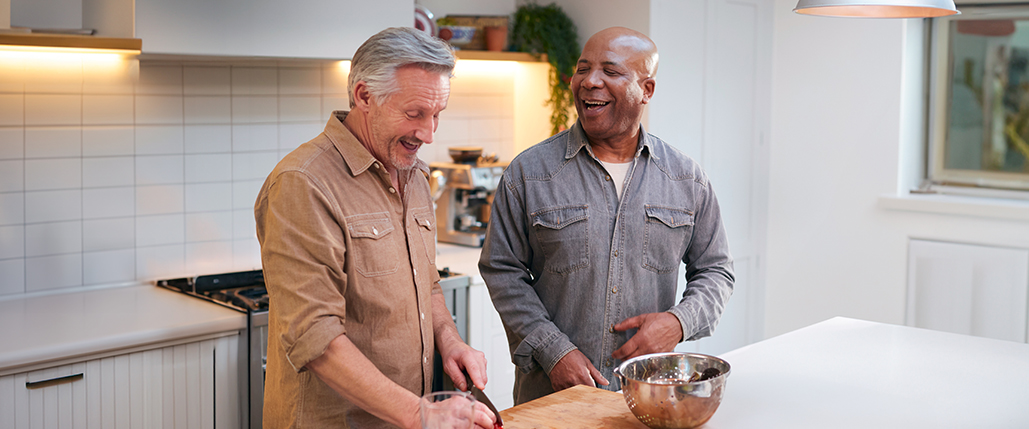 older friends cooking